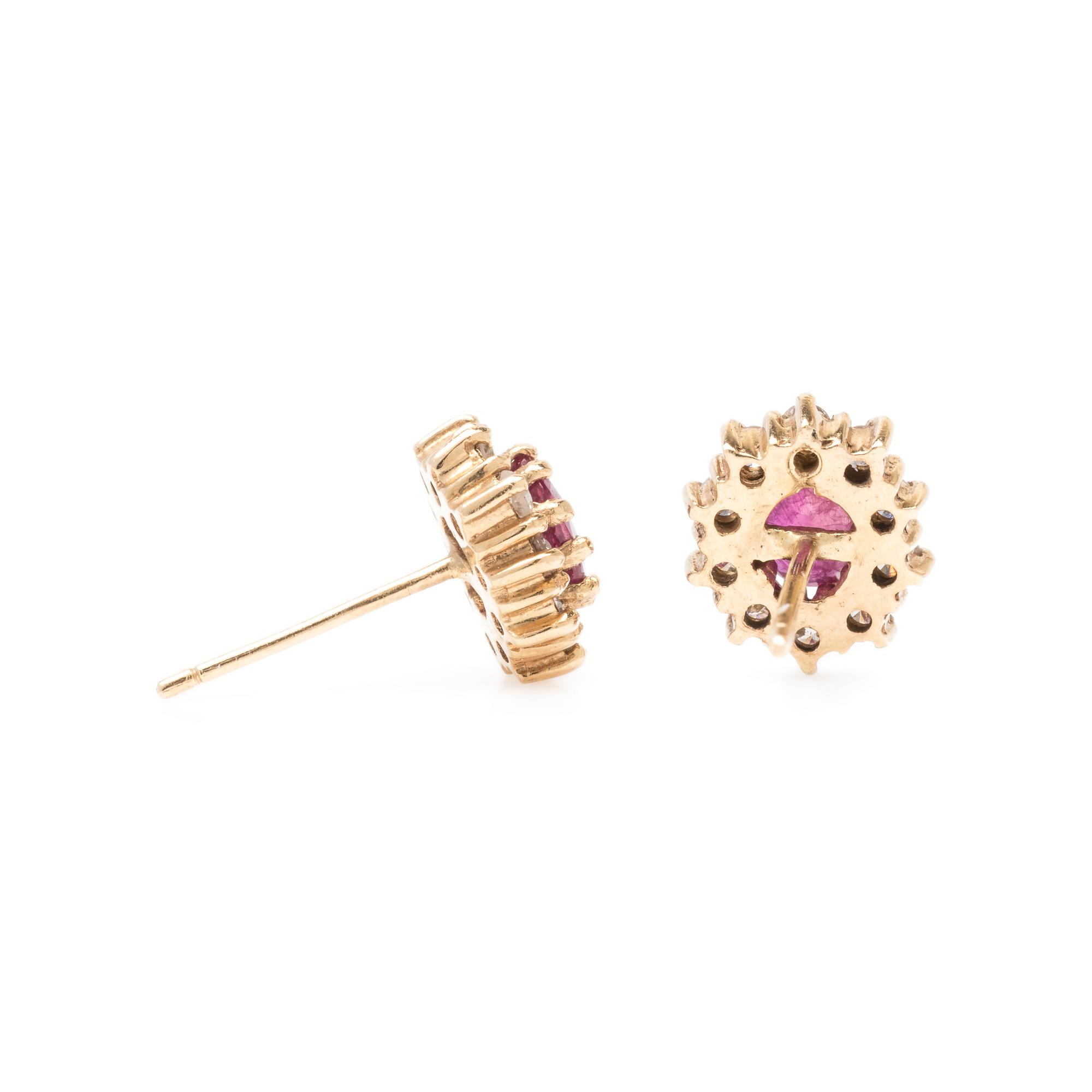 RUBY AND DIAMOND STUD EARRINGS
