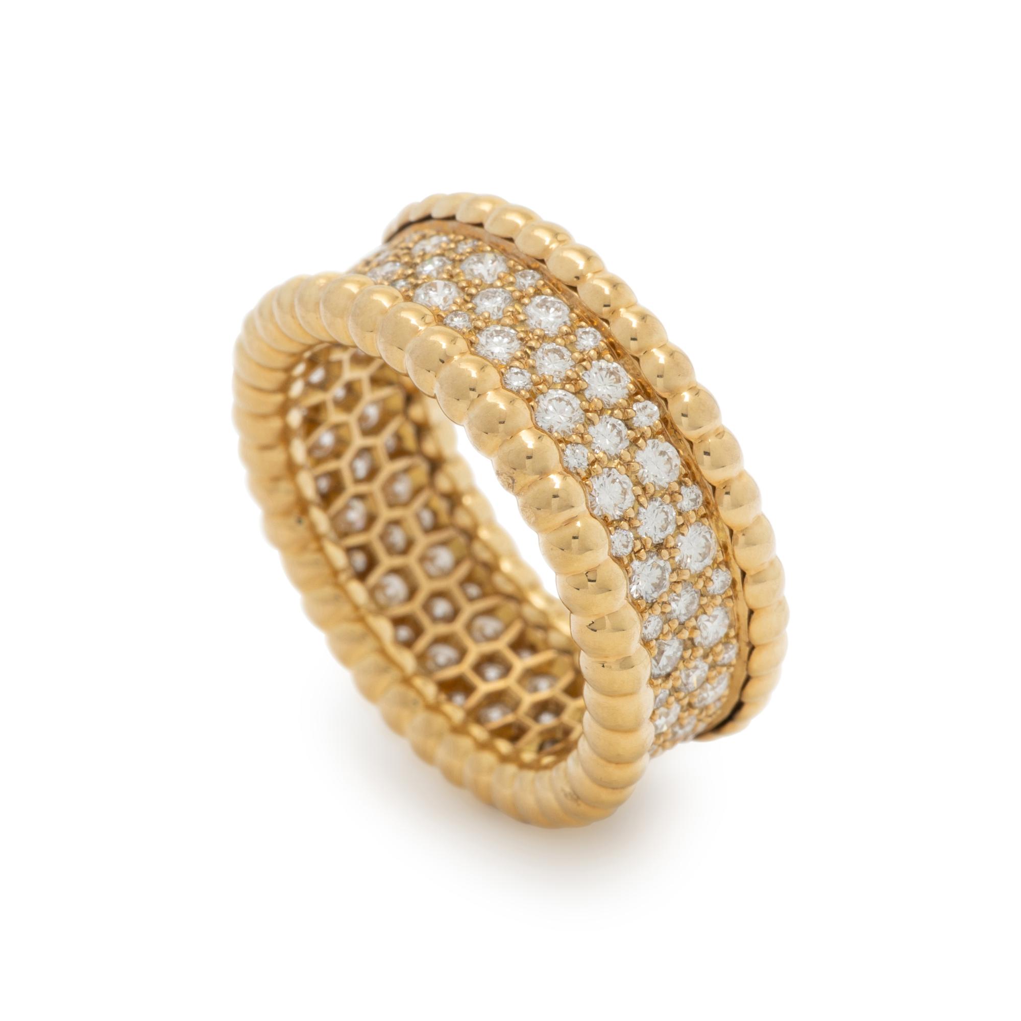 VAN CLEEF & ARPELS, YELLOW GOLD AND DIAMOND 'PERLÉE' RING