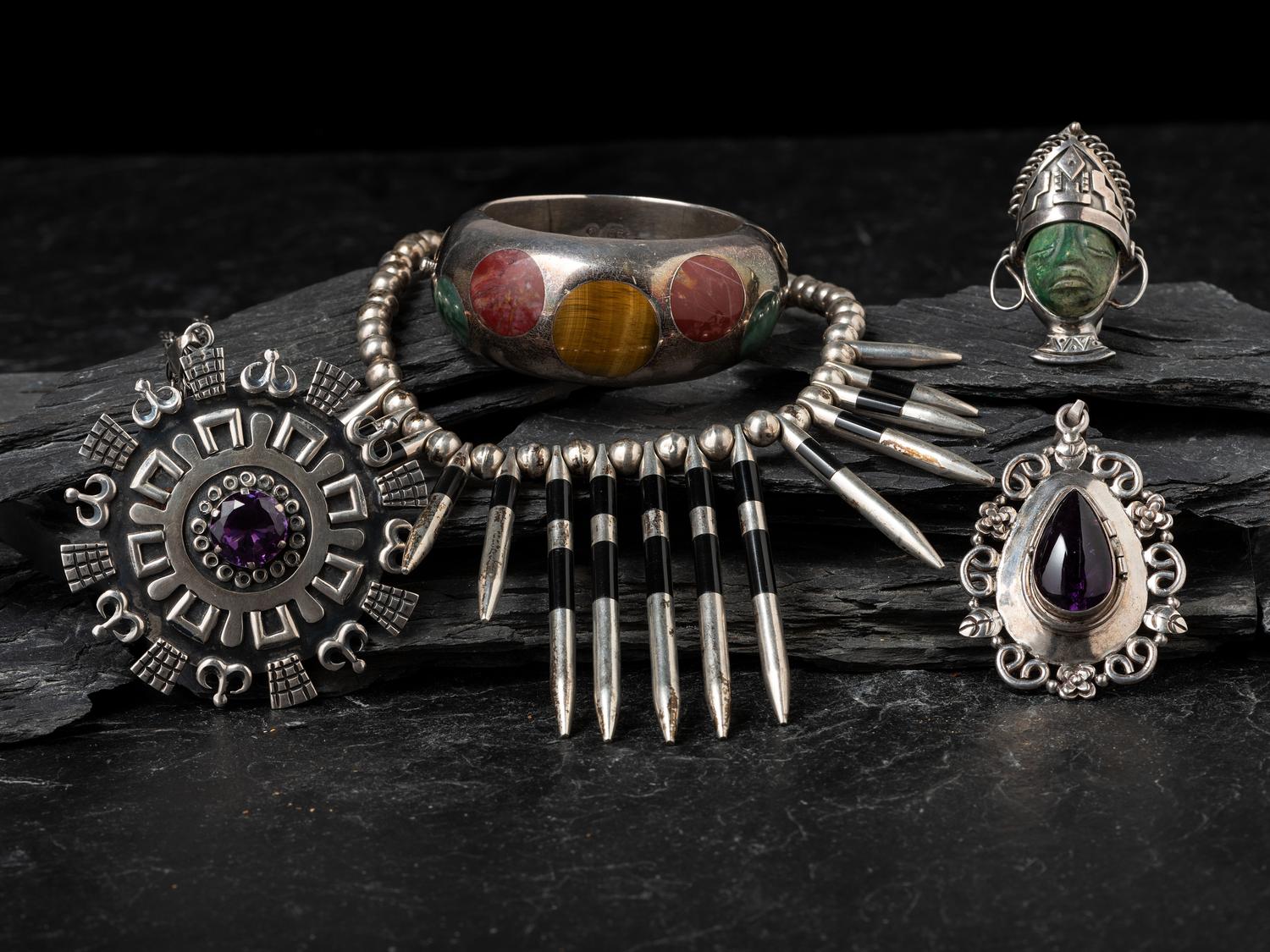 Taxco Sterling Silver Necklaces, Pendants, and Bracelets
