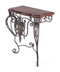 A French Style Wrought and Silvered Metal Console Table