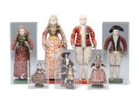 Eight Victorian Shellwork Figures