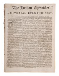 [HALLEY'S COMET]. The London Chronicle. Vol. II, Nos. 118-119. London, 1757.