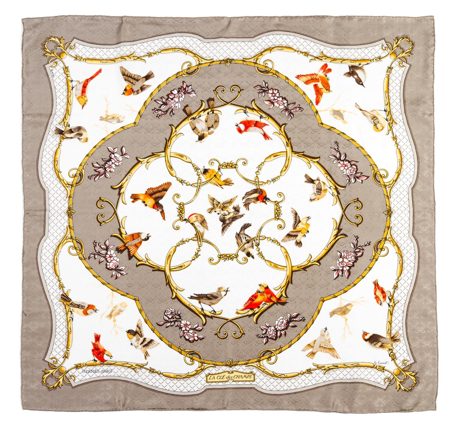 An Hermes Silk Jacquard Scarf, 35 x 35 inches.