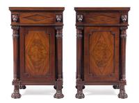 A Pair of William IV Mahogany Pedestal Cabinets Height 37 x width 22 x depth 18 inches. — EARLY 19TH CENTURY