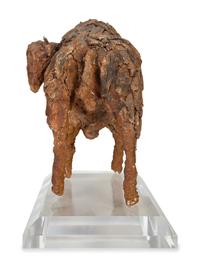 A Clay and Straw Sculpture of a Buffalo