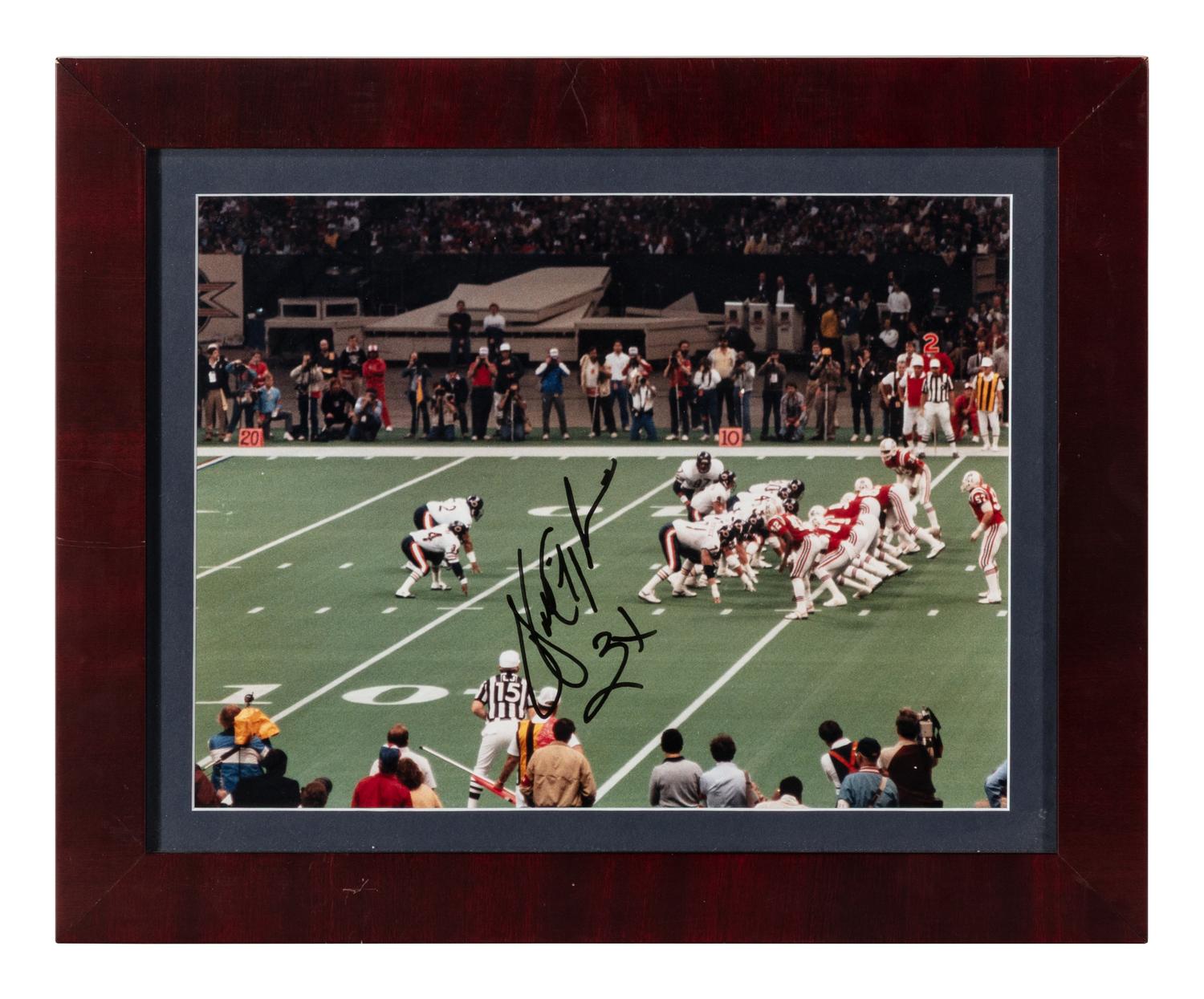 A Walter Payton Signed Autograph Original Unpublished Super Bowl XX Photograph (Beckett Authentication Services Letter)