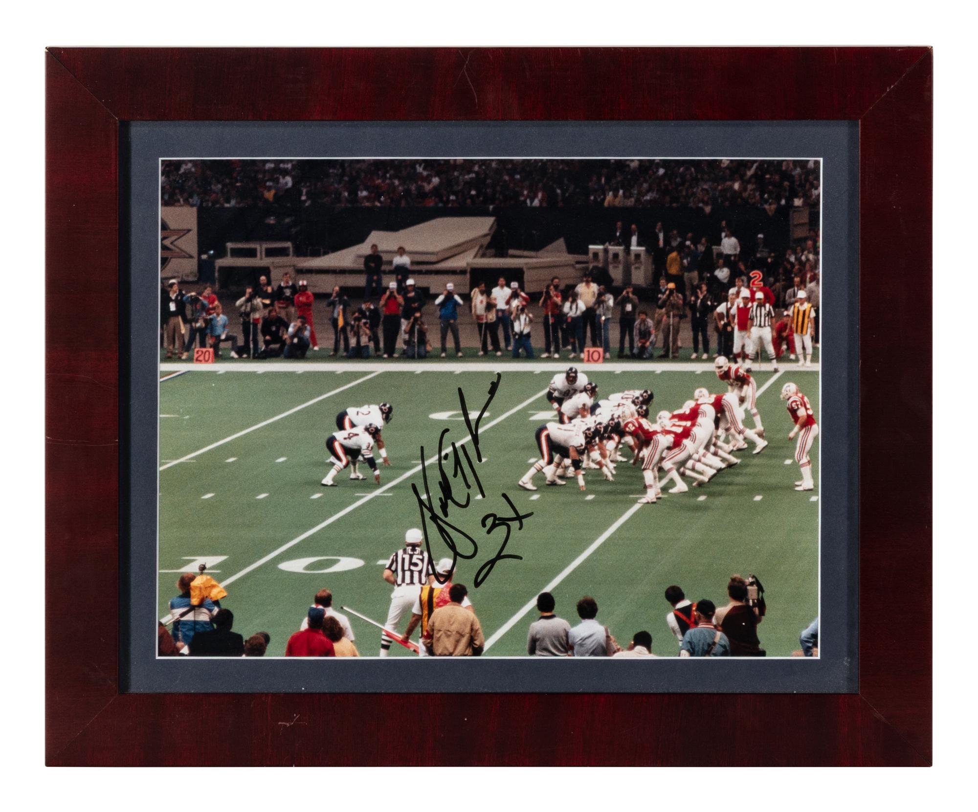 A Walter Payton Signed Autograph Original Unpublished Super Bowl XX Photograph (Beckett Authentication Services Letter)