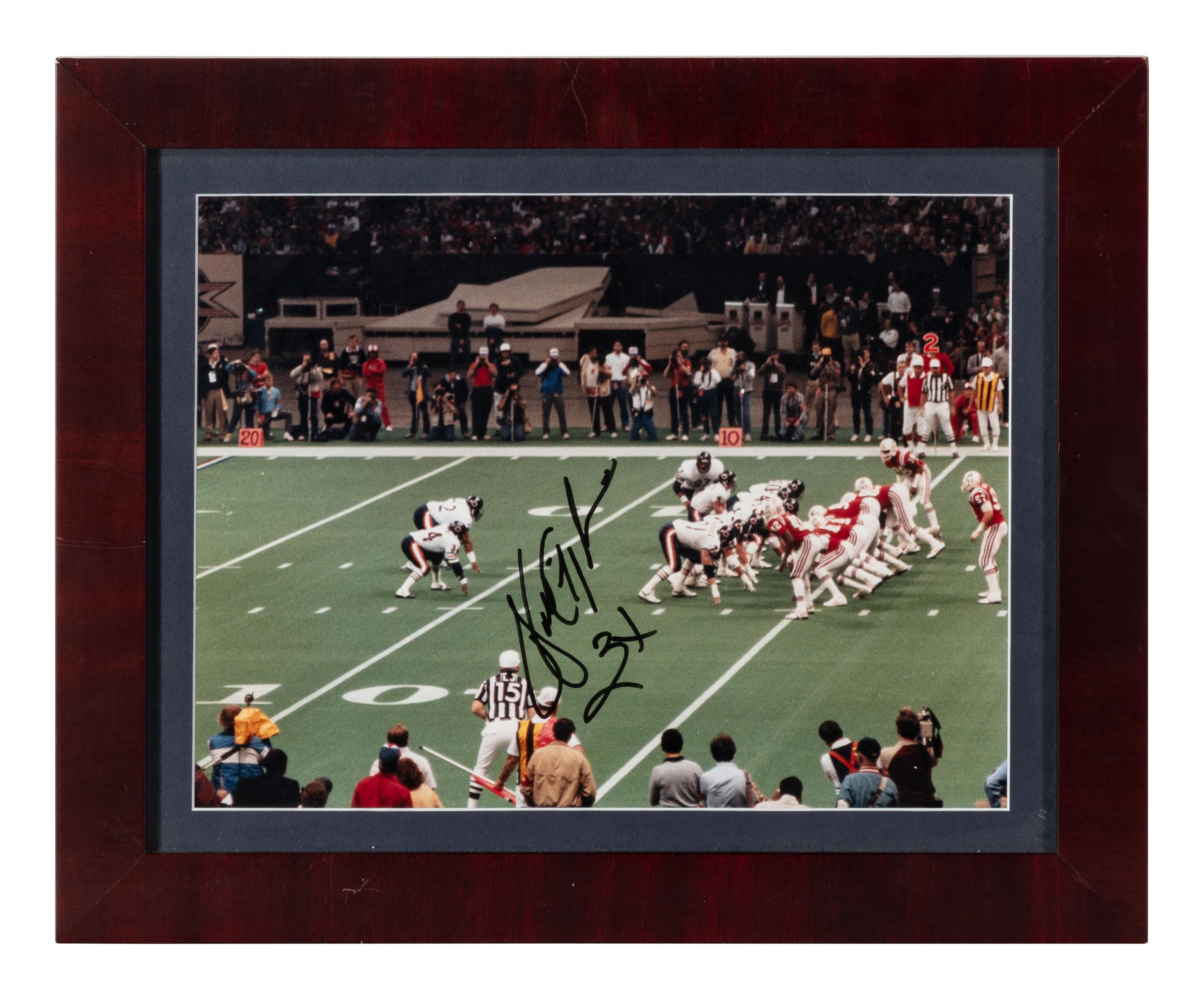 A Walter Payton Signed Autograph Original Unpublished Super Bowl XX Photograph (Beckett Authentication Services Letter)