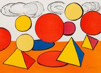 A pair of prints (Composition VII; Three Pyramids)
