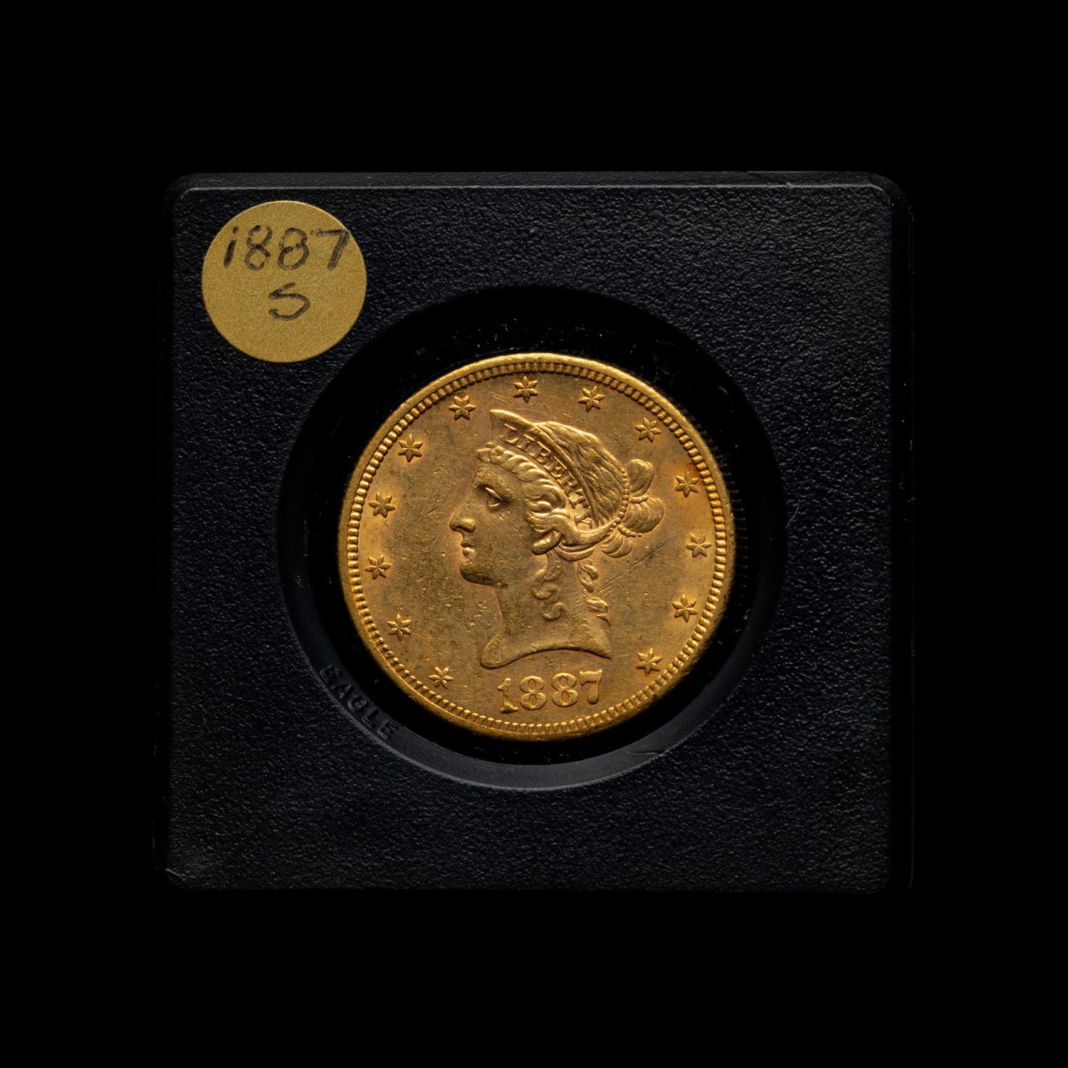 An 1887-S Liberty Head $10 Gold Coin