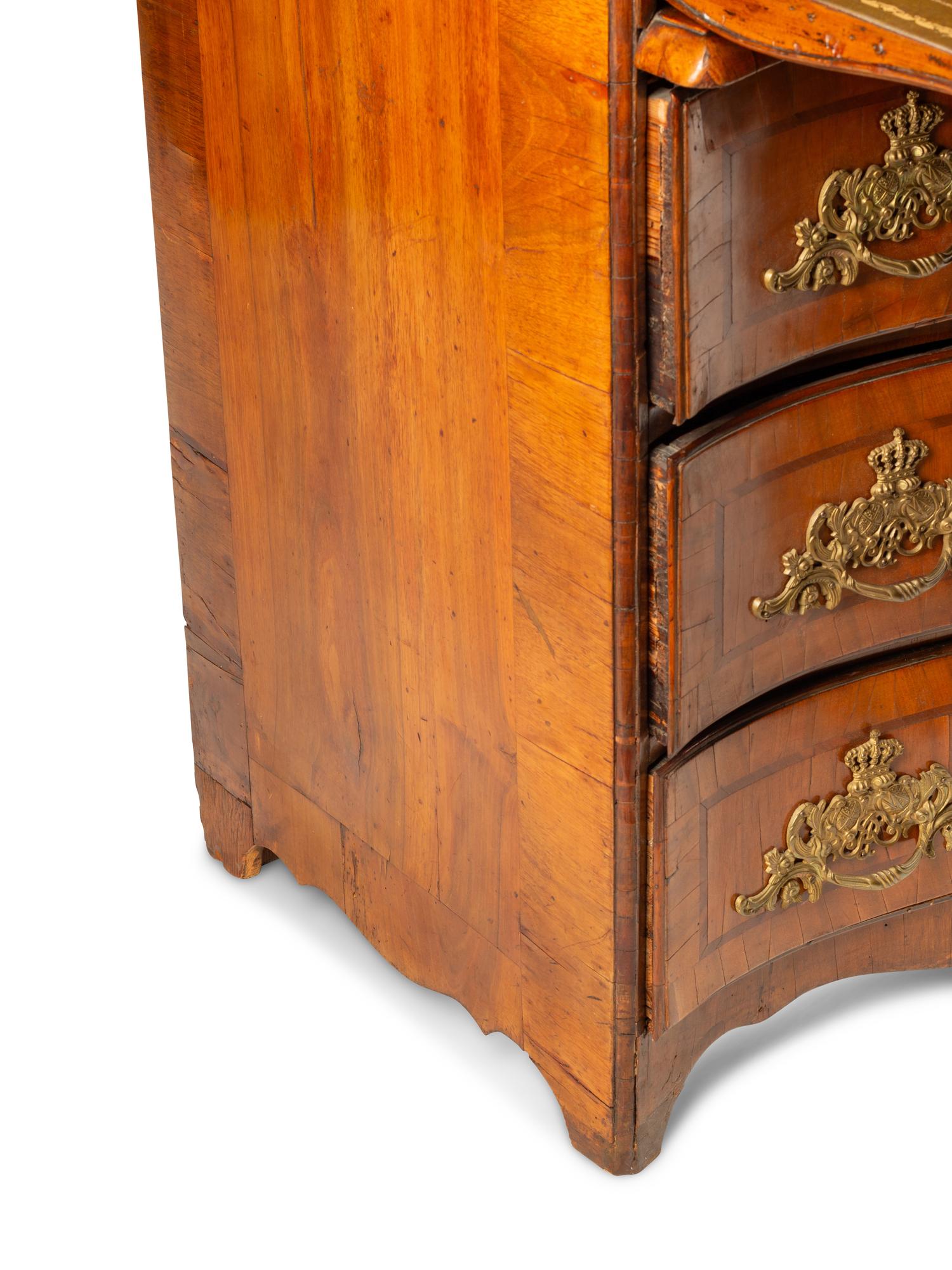 A German or Austrian Walnut Slant-Front Bureau