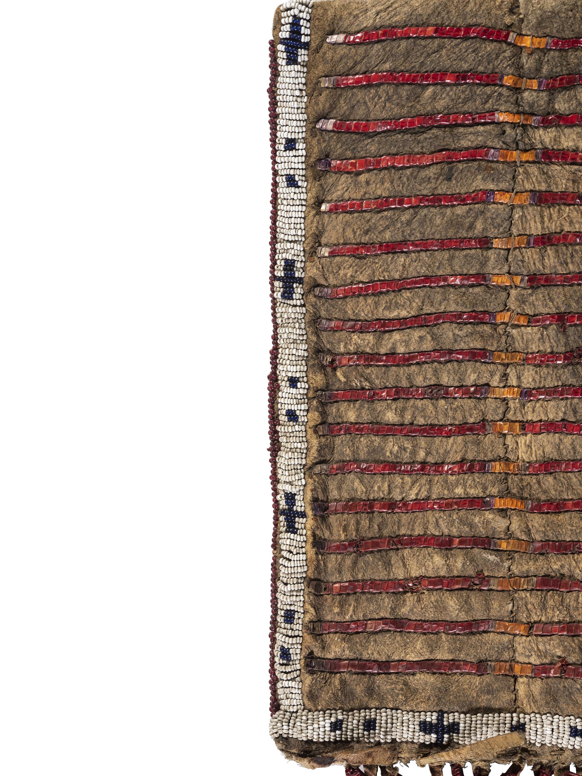 Sioux Quilled and Beaded Buffalo Hide Pouch
