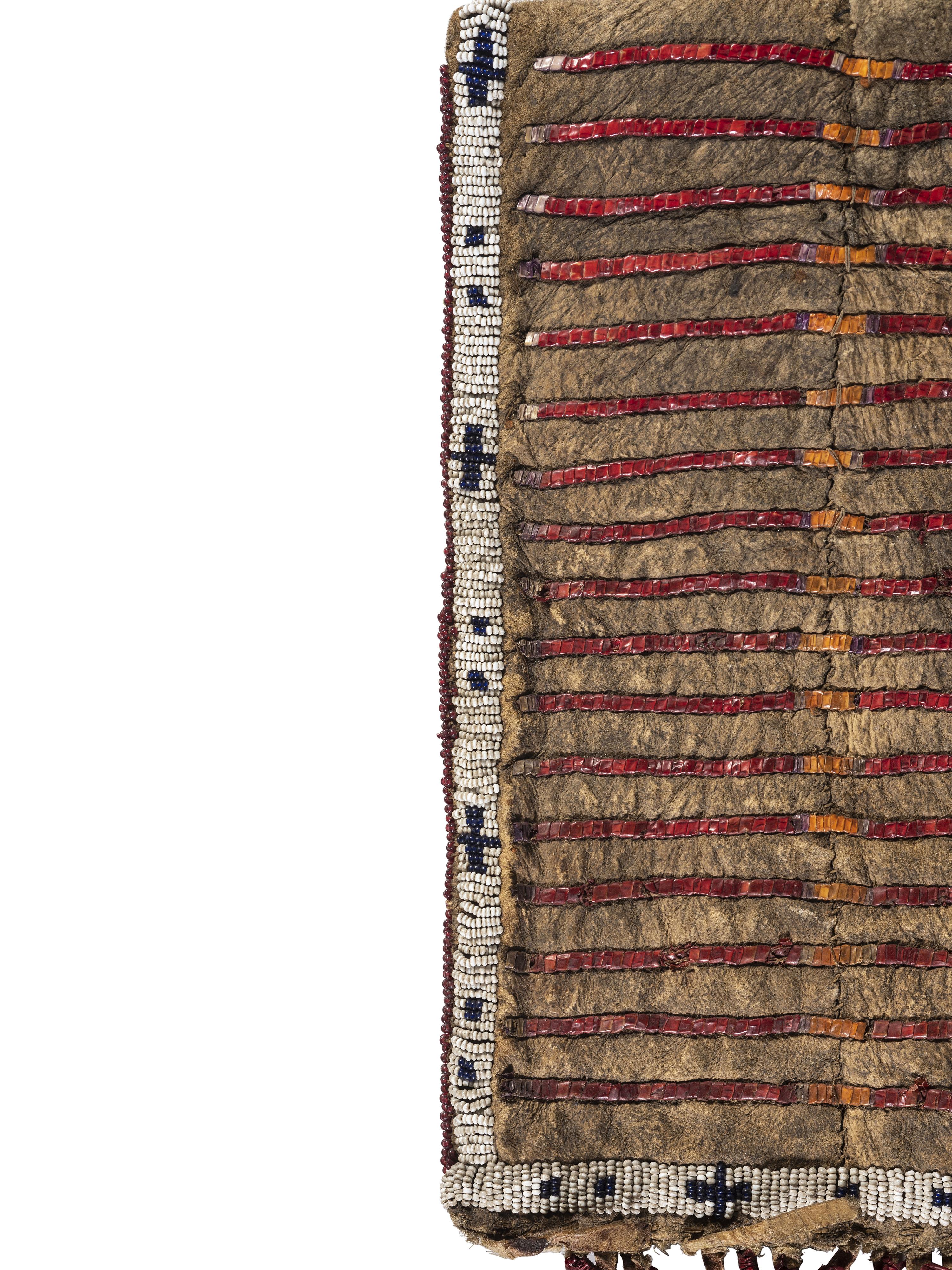 Sioux Quilled and Beaded Buffalo Hide Pouch