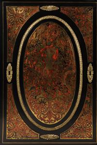 A Near Pair of Napoleon III Boulle Marquetry Marble-Top Side Cabinets