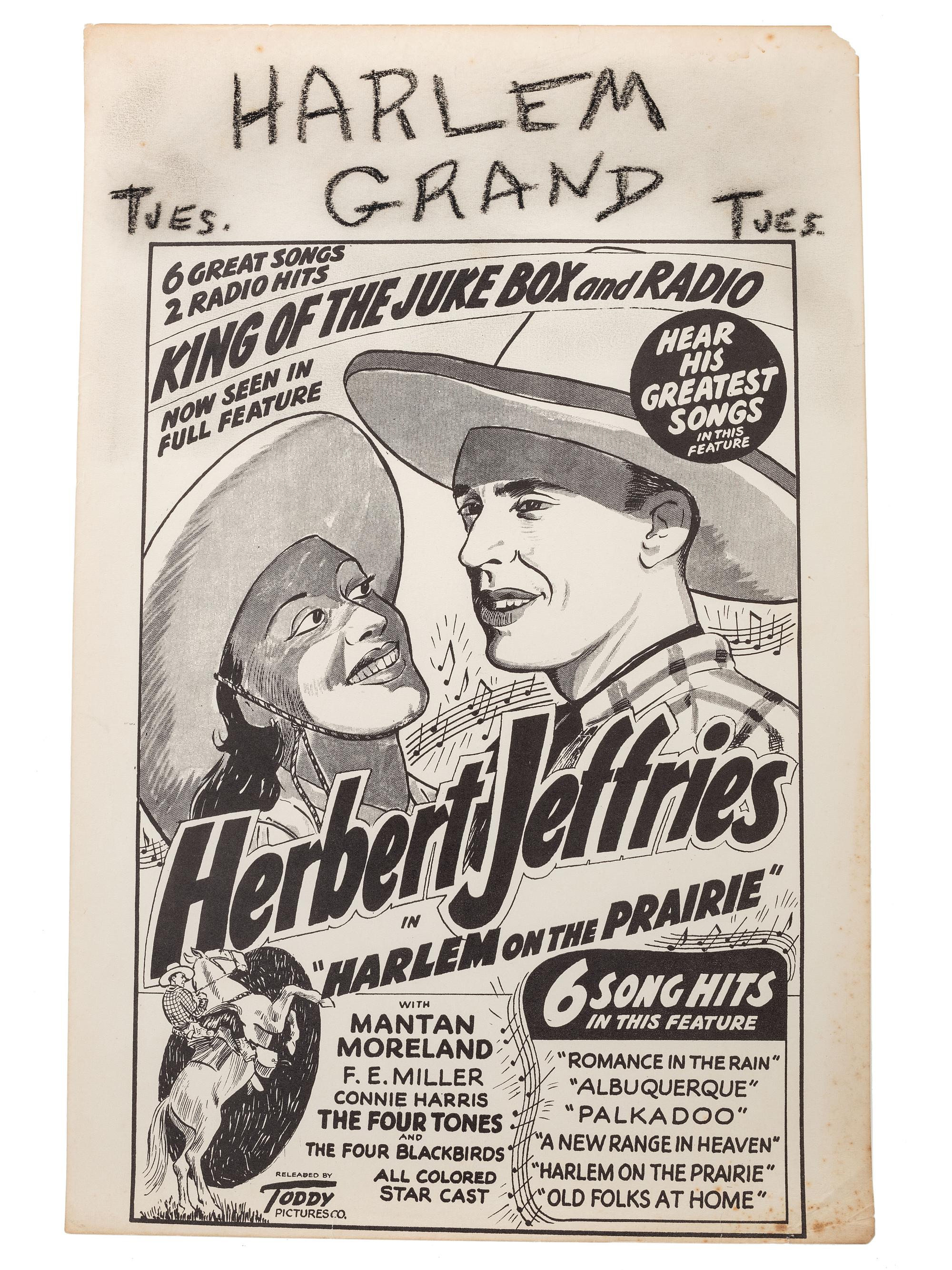 [FILM] -- [WESTERNS]. Harlem on the Prairie . Toddy Pictures, Co., ca 1940s.