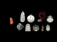 10 Chinese Jadeite Pendants and Carvings