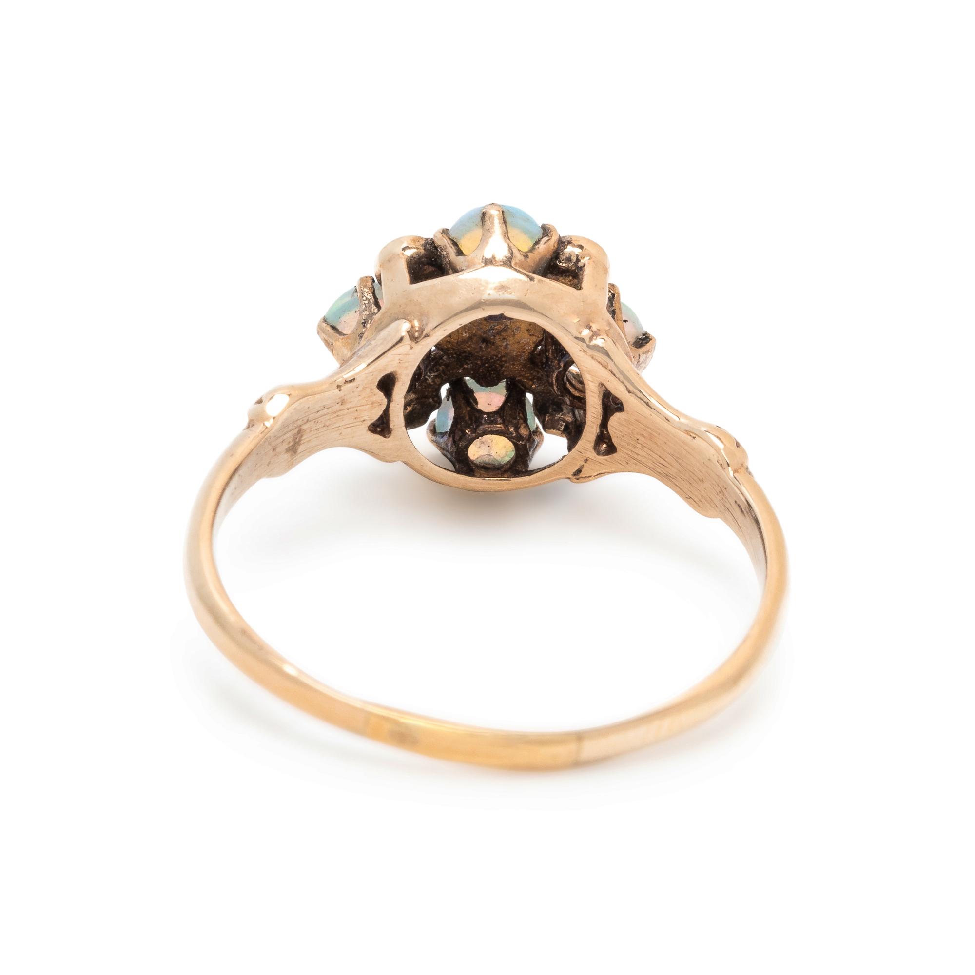 ANTIQUE, OPAL AND SEED PEARL RING