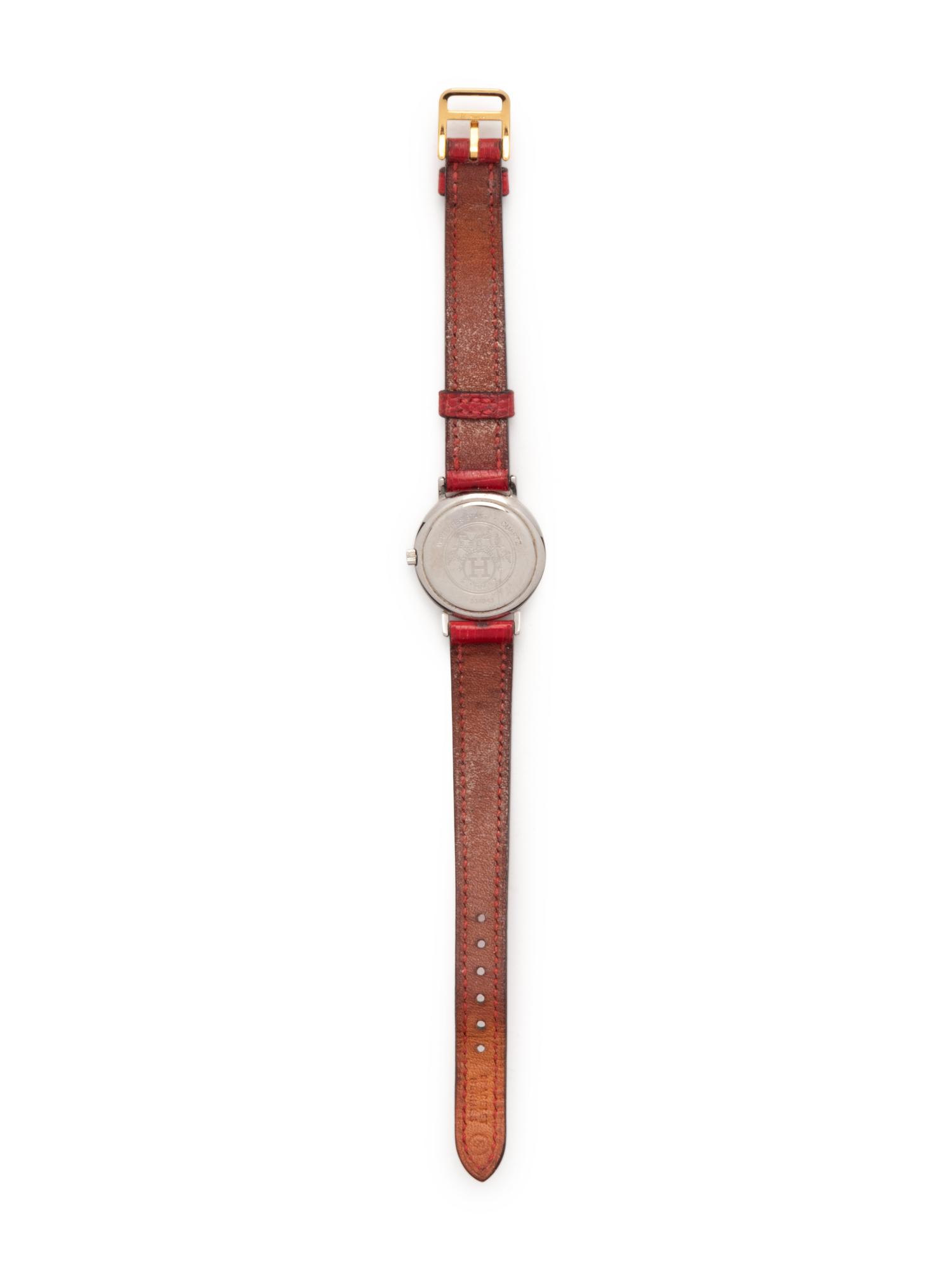 Hermès Red Leather Watch, 1989