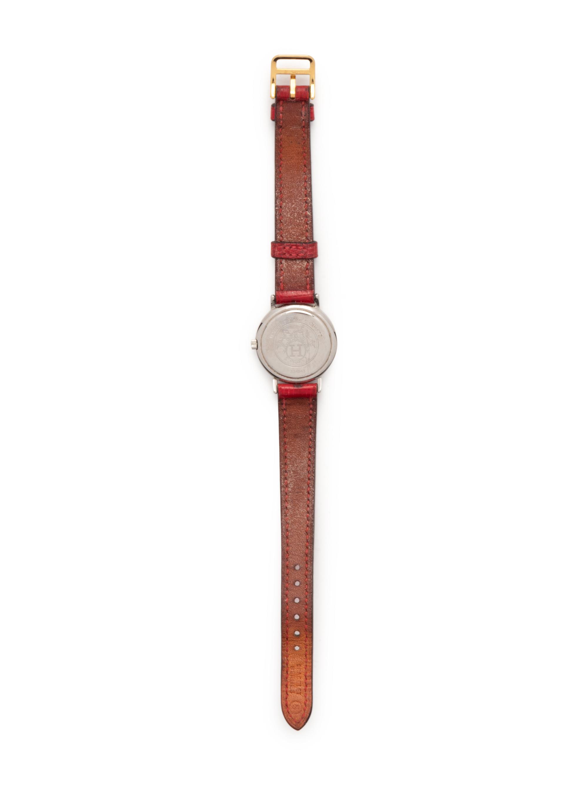 Hermès Red Leather Watch, 1989