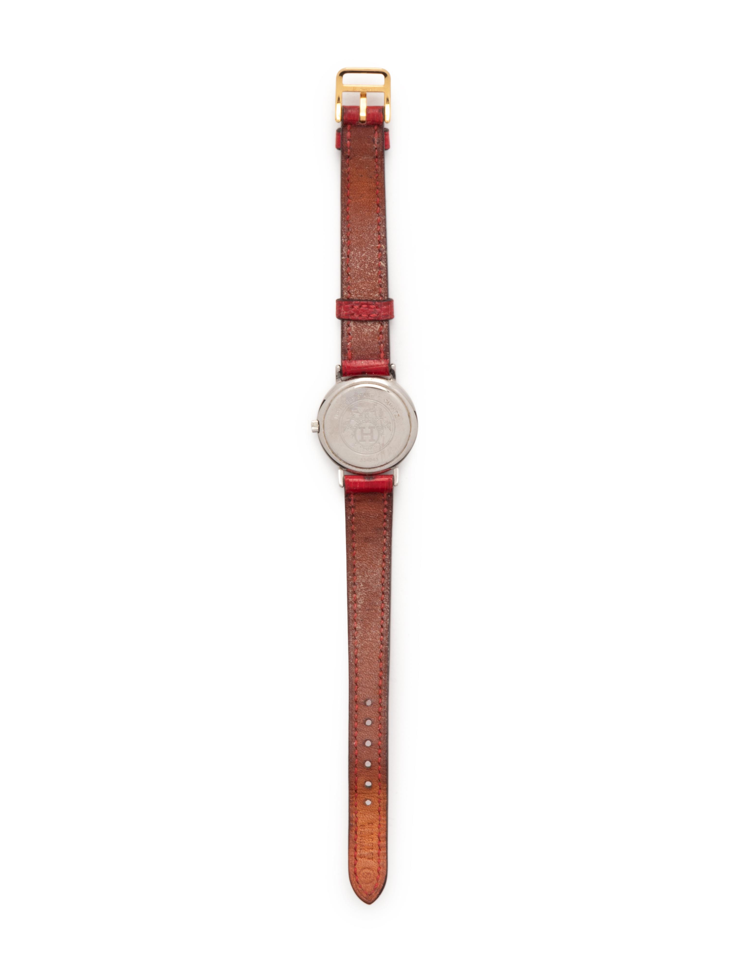 Hermès Red Leather Watch, 1989