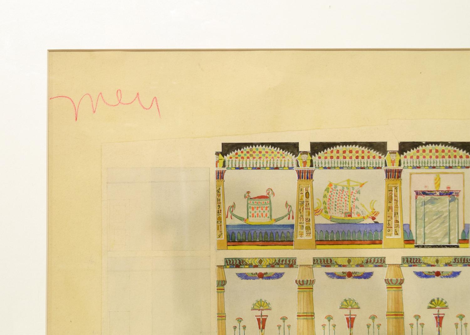 A Set of Four Architectural Presentation Renderings from the University of Illinois Architecture Department 32" W x 1.5" D x 41.5" H — United States, 20th Century