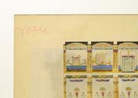 A Set of Four Architectural Presentation Renderings from the University of Illinois Architecture Department 32" W x 1.5" D x 41.5" H — United States, 20th Century