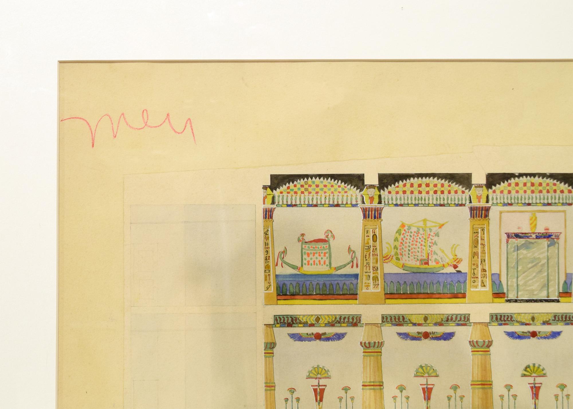 A Set of Four Architectural Presentation Renderings from the University of Illinois Architecture Department 32" W x 1.5" D x 41.5" H — United States, 20th Century