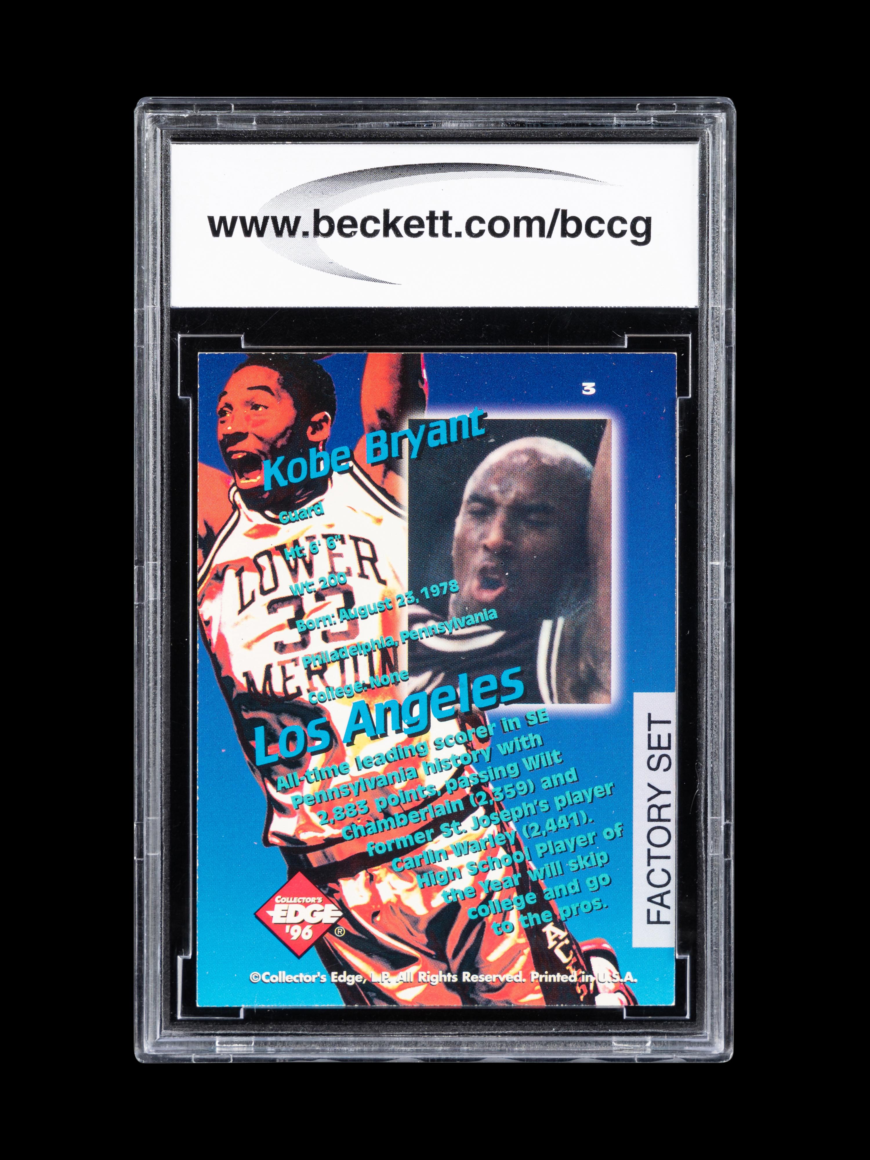 A Group of 1996-97 Collector's Edge Kobe Bryant Rookie Basketball Cards,