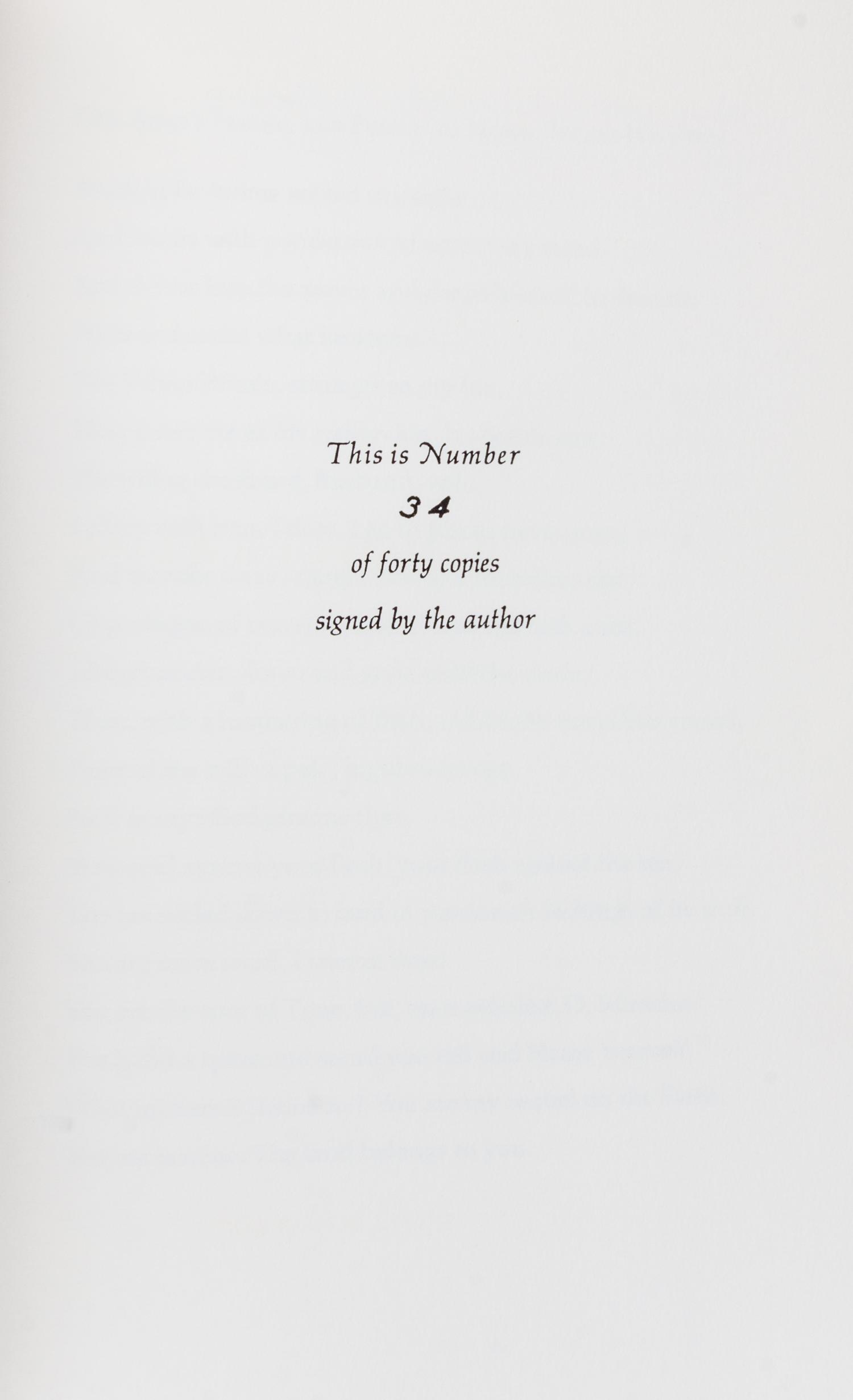 BRADBURY, RAY. Old Ahab's Friend, and Friend to Noah, Speaks His Piece. By the Author, 1971. Limited, signed.