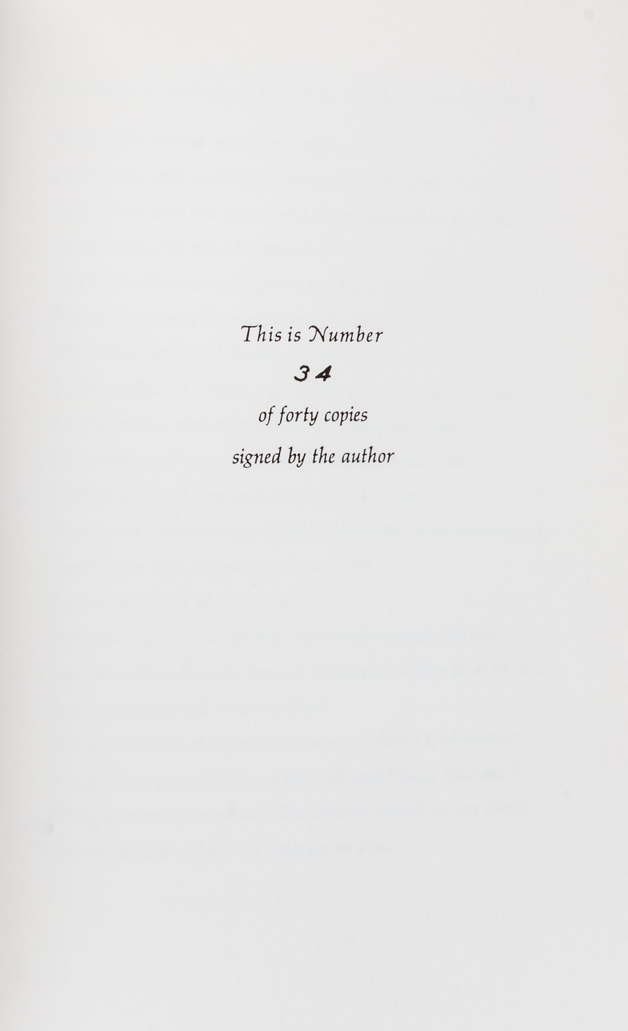 BRADBURY, RAY. Old Ahab's Friend, and Friend to Noah, Speaks His Piece. By the Author, 1971. Limited, signed.