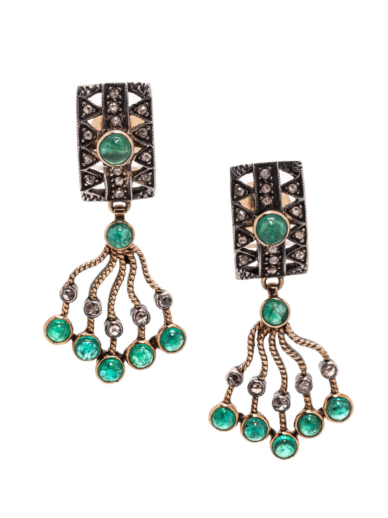 EMERALD AND DIAMOND EARRINGS