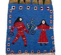 Sioux Figural Beaded Hide Tobacco Bag