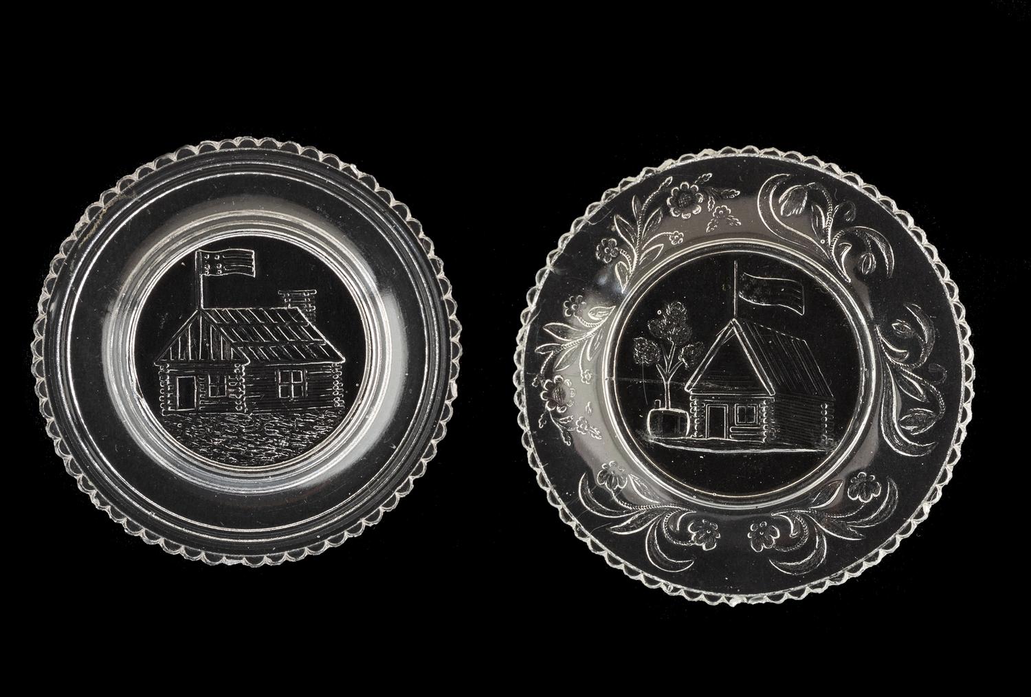 [HARRISON, William Henry]. A group of campaign and memorial clear glass cup plates.