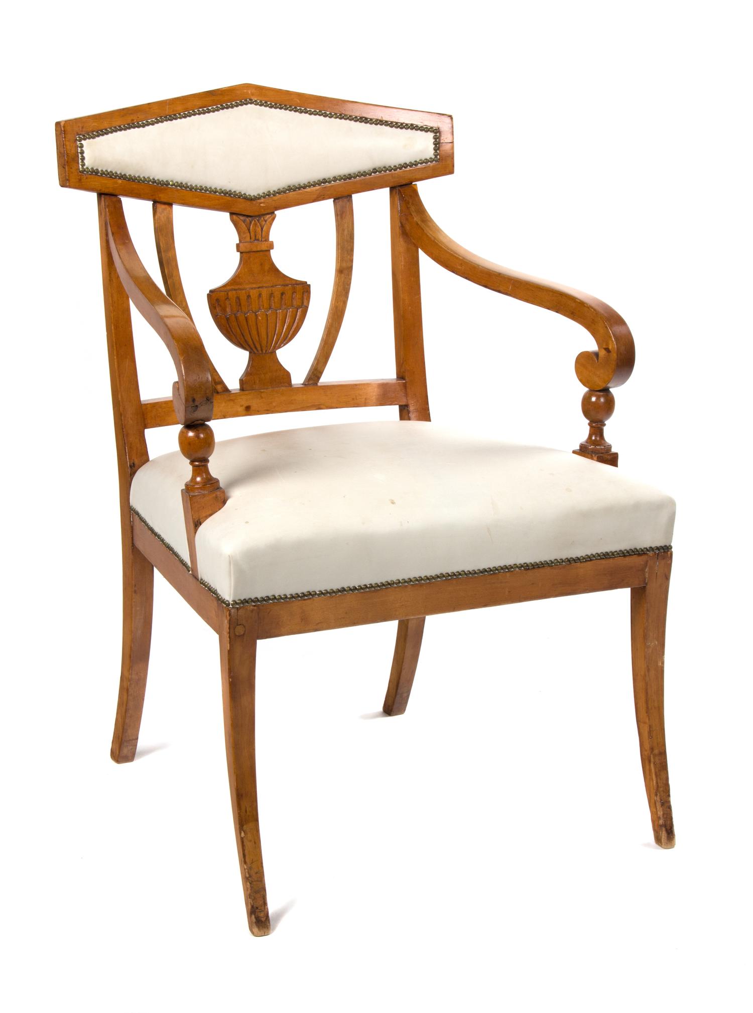 A Biedermeier Fruitwood Armchair Height 36 1/2 inches. — 19TH CENTURY