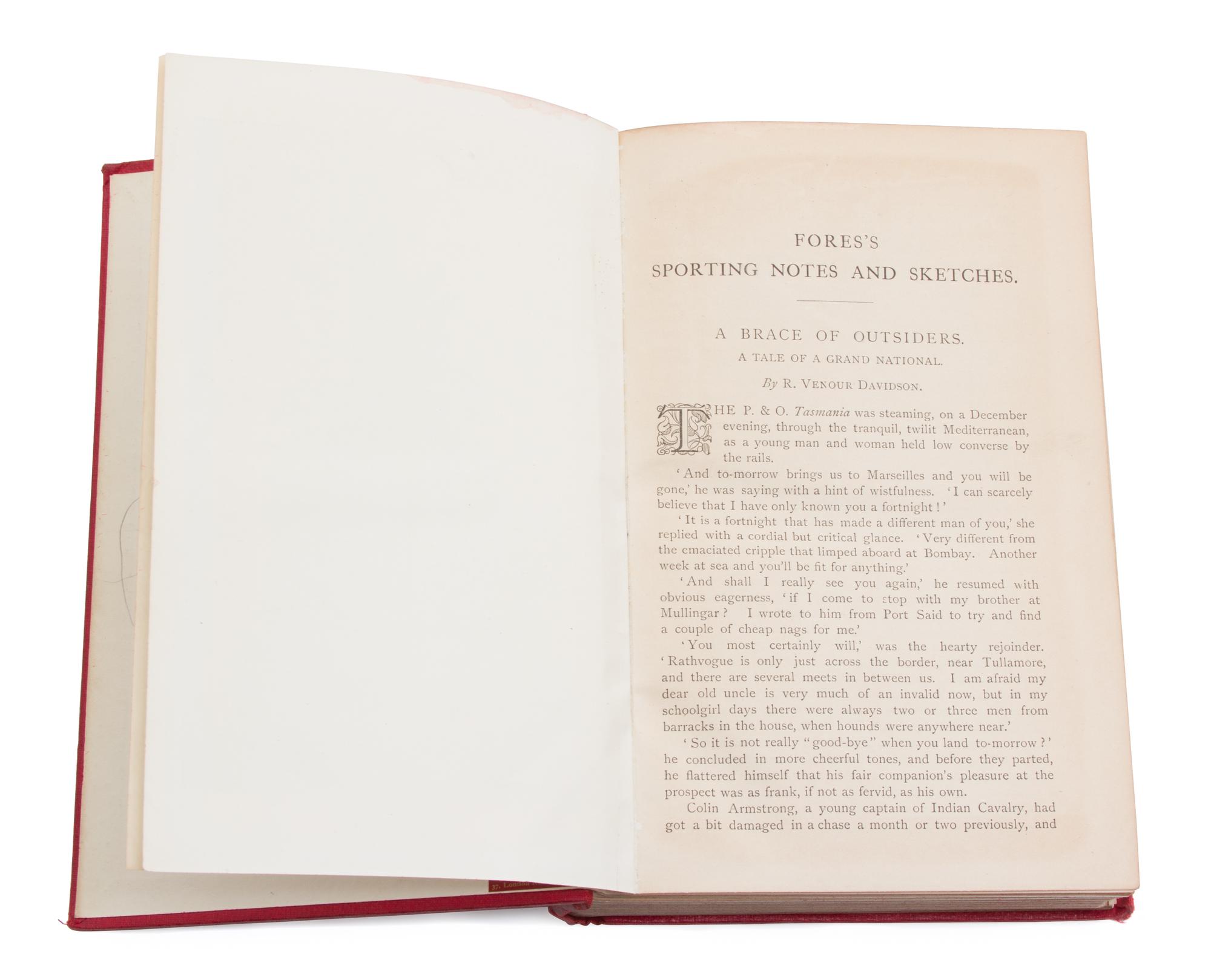 FORES, publisher. Fore's Sporting Notes and Sketches.