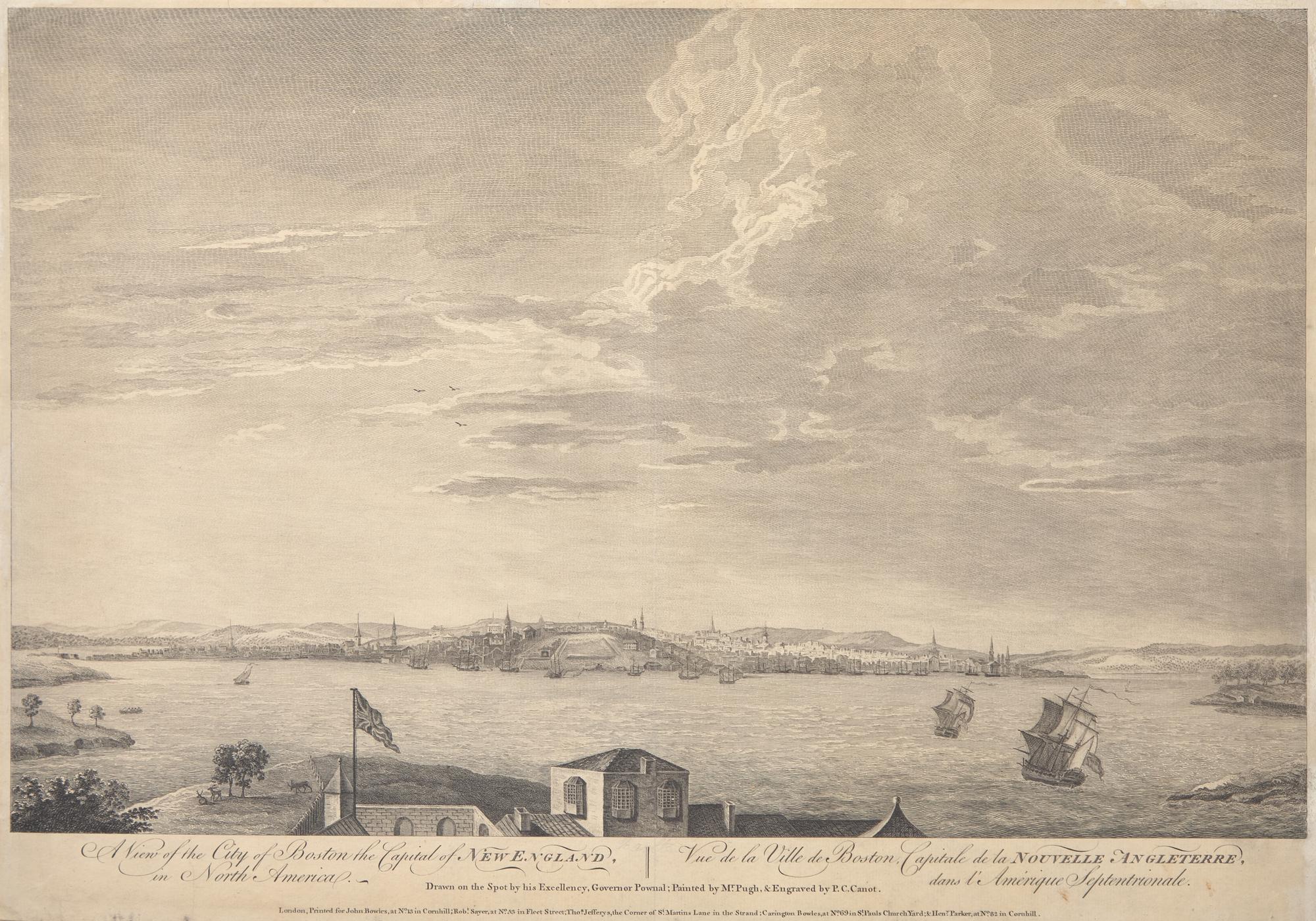 [Americana] Pownall, Thomas (after). A View of the City of Boston the Capital of New England, in North America