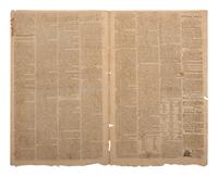 [UPRISING OF ENSLAVED PEOPLE]. American Eagle . No. 1. Salem, MA: Thomas C. Cushing, 5 January 1790.