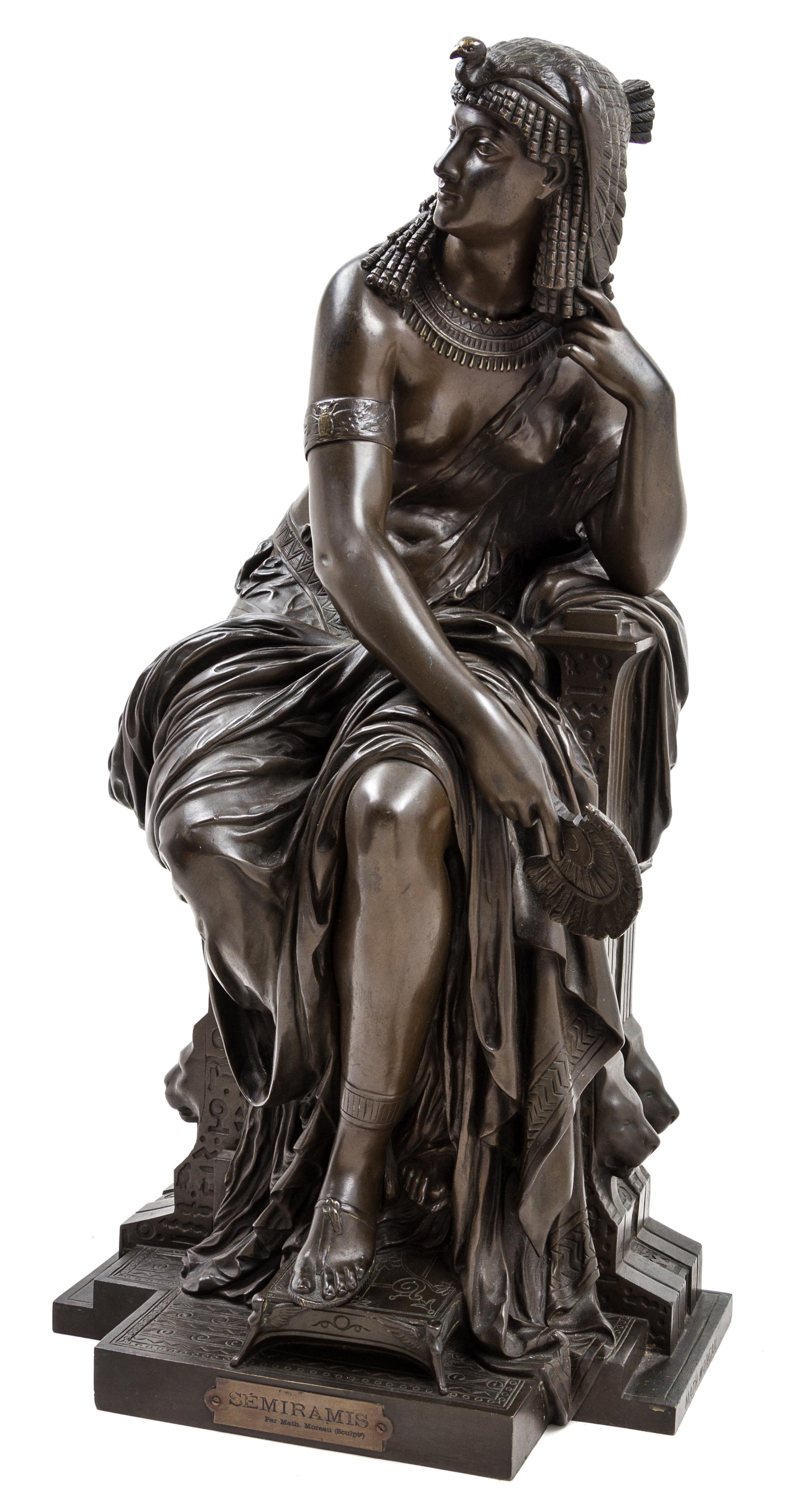 A French Bronze Figure Height 29 inches. — MATHURIN MOREAU (1822-1912)