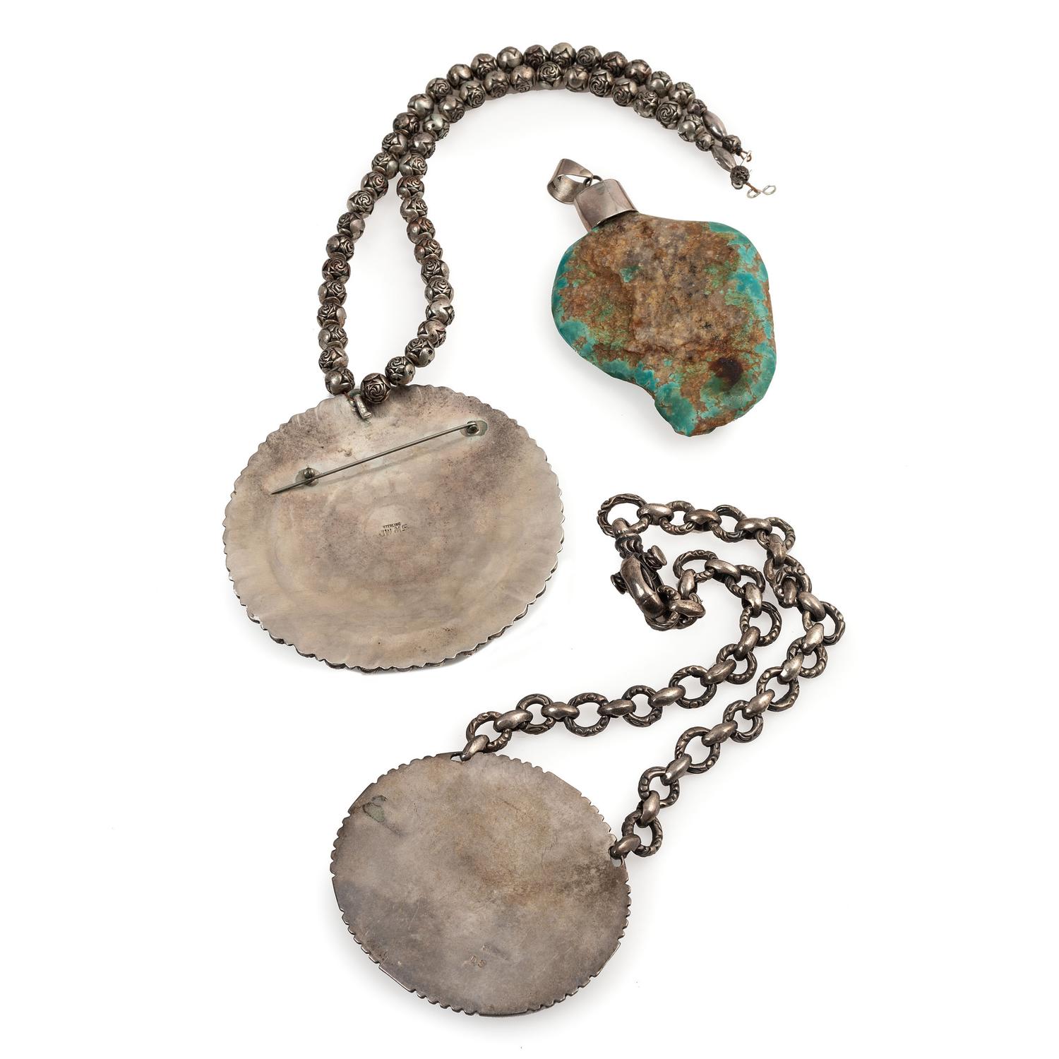 Navajo Silver and Turquoise Pendants and Necklaces
