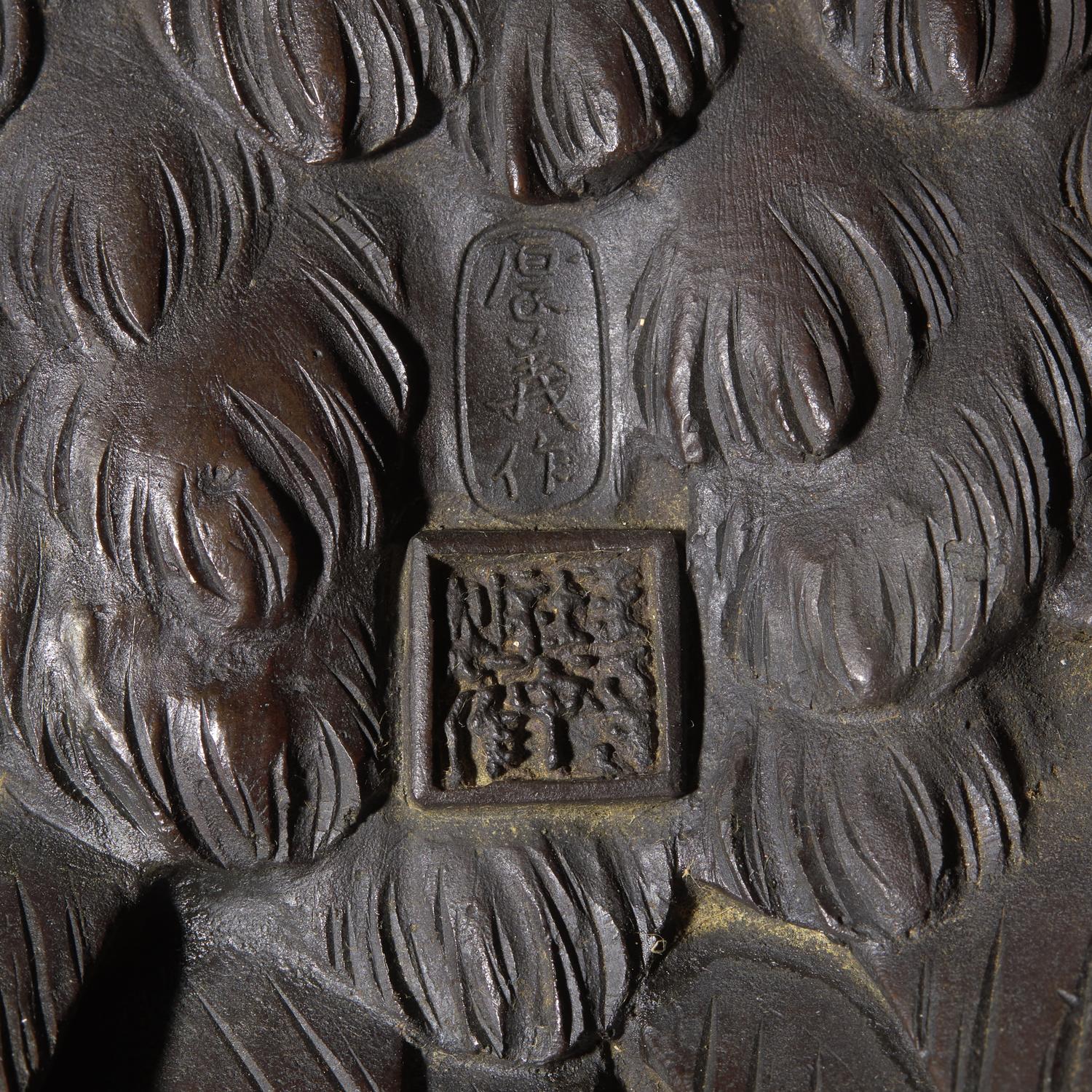 A Japanese Patinated Bronze Figure of an Eagle, Atsuyoshi for the Maruki Co. 丸木製厚義作銅鷹置物