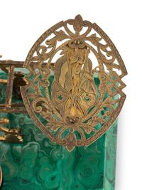 A Gilt Bronze and Malachite Balance Scale and a Similar Paperweight