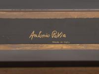 A Brass and Black Lacquer Coffee Table
