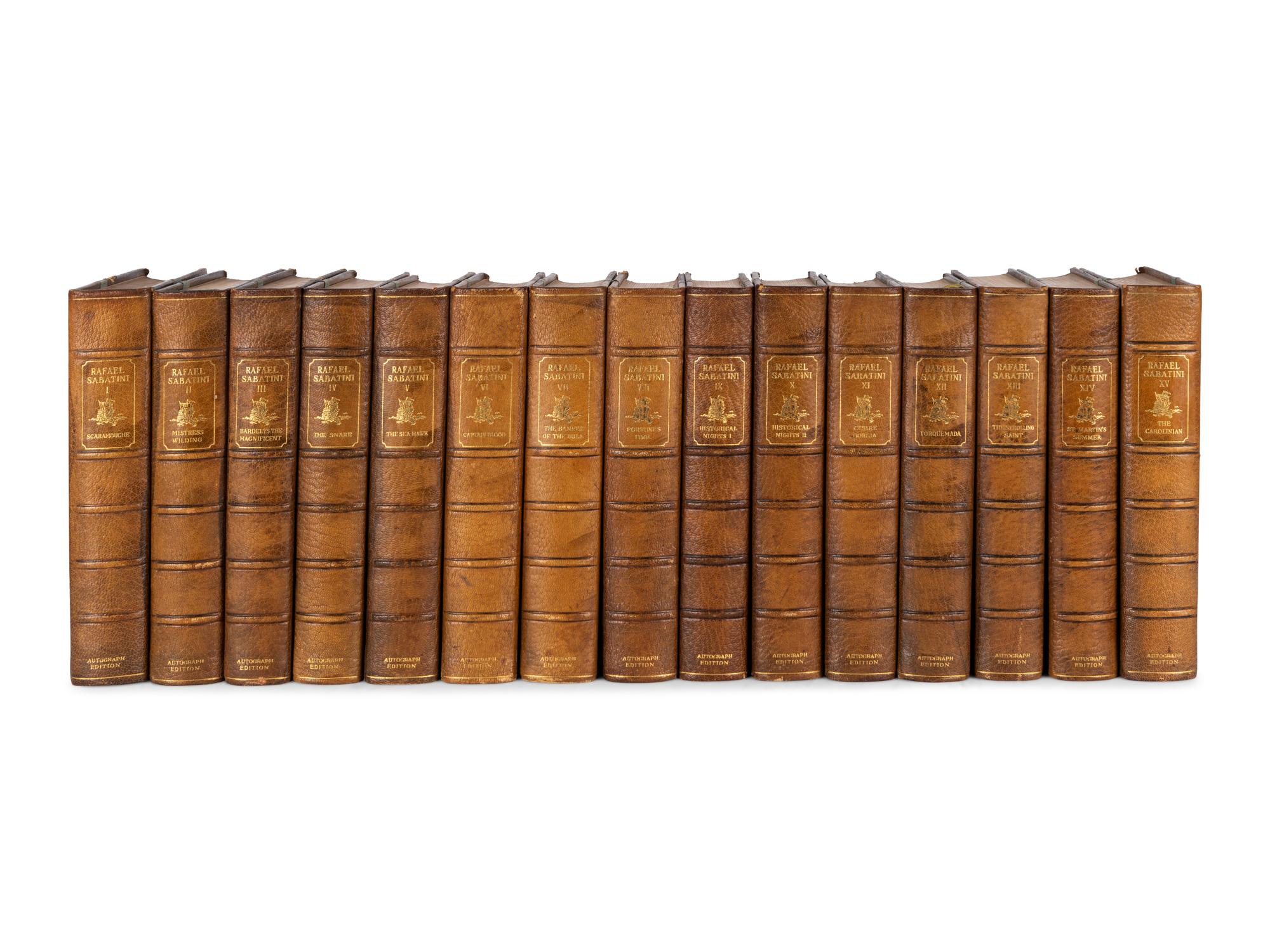 [BINDINGS & SETS]. SABATINI, Rafael (1875-1950). Works . Boston and New York: Houghton Mifflin Company, 1924-1933.