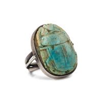 SILVER AND ANCIENT SCARAB RING
