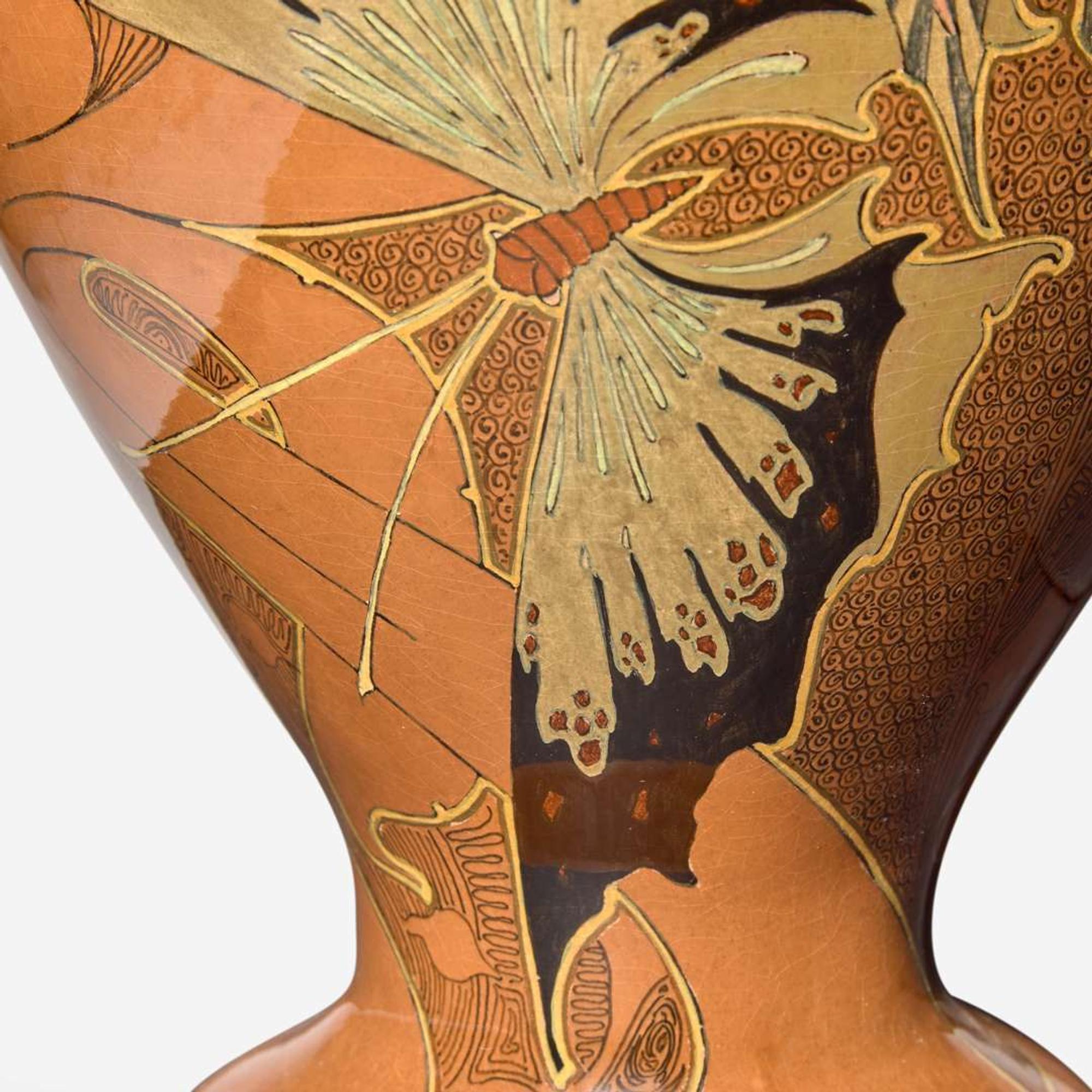 A large Art Nouveau glazed earthenware vase Rozenburg Plateelfabriek (1883-1917), The Hague, Netherlands, 1899