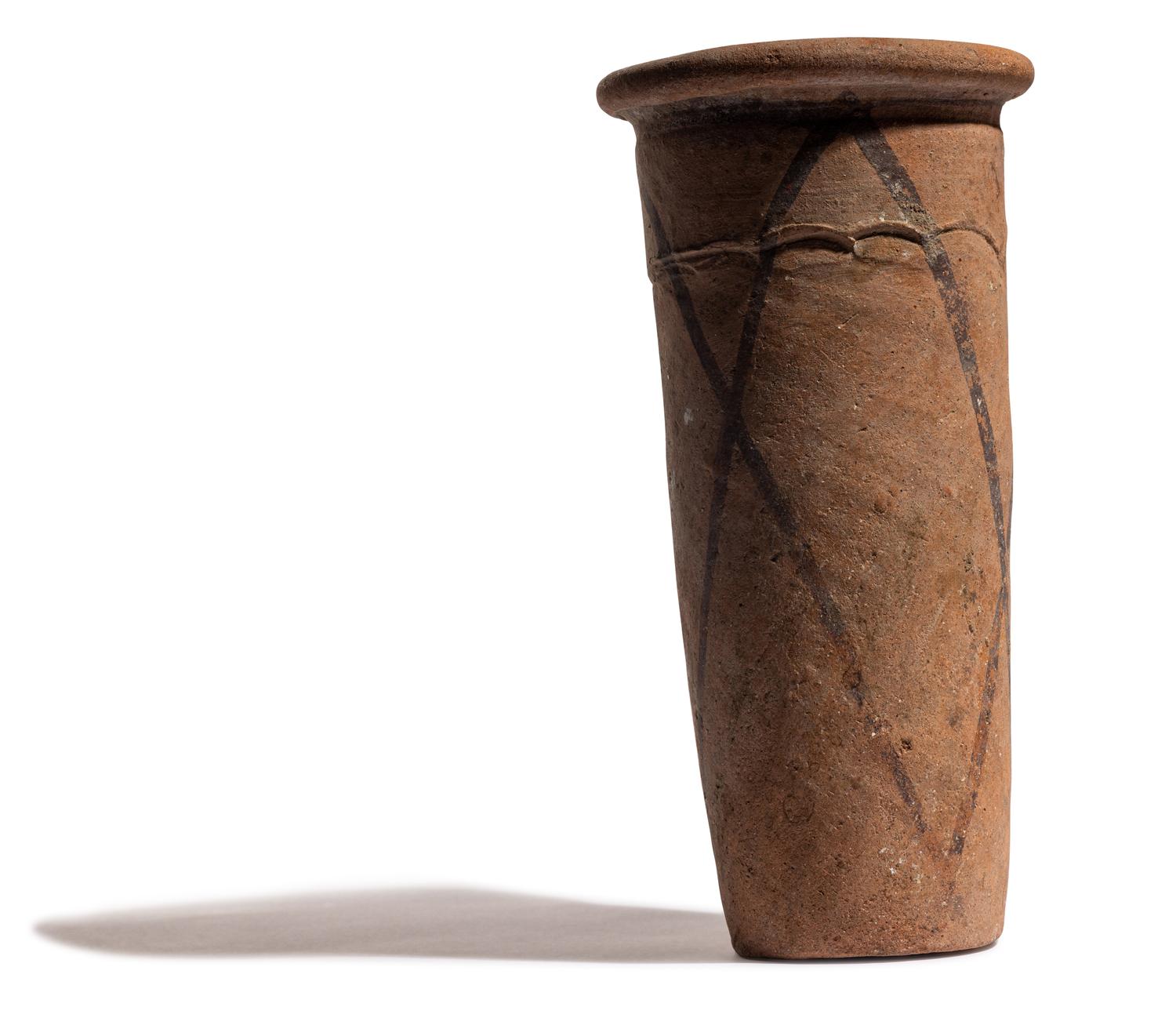 An Egyptian Painted Terracotta Cylinder Jar