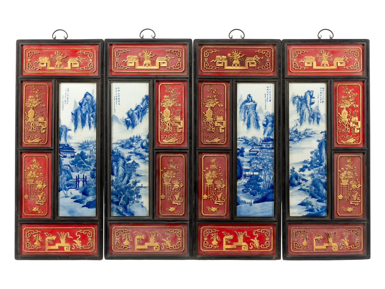A Set of Four Chinese Porcelain Plaques