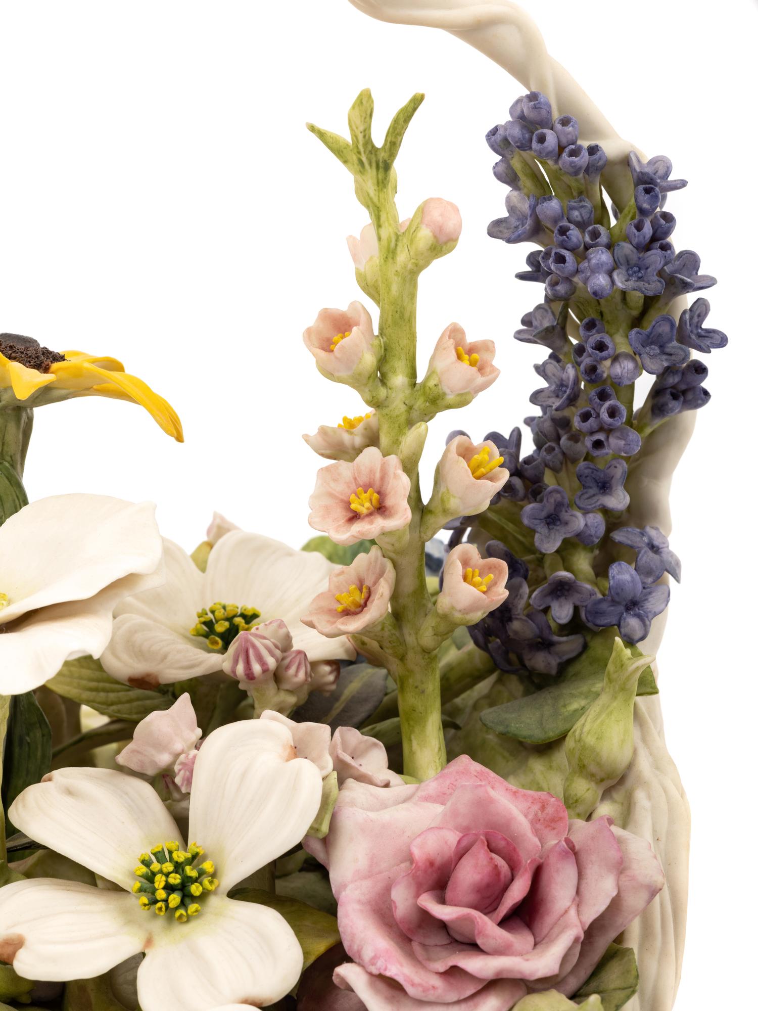 A Cybis Porcelain Colonial Flower Basket