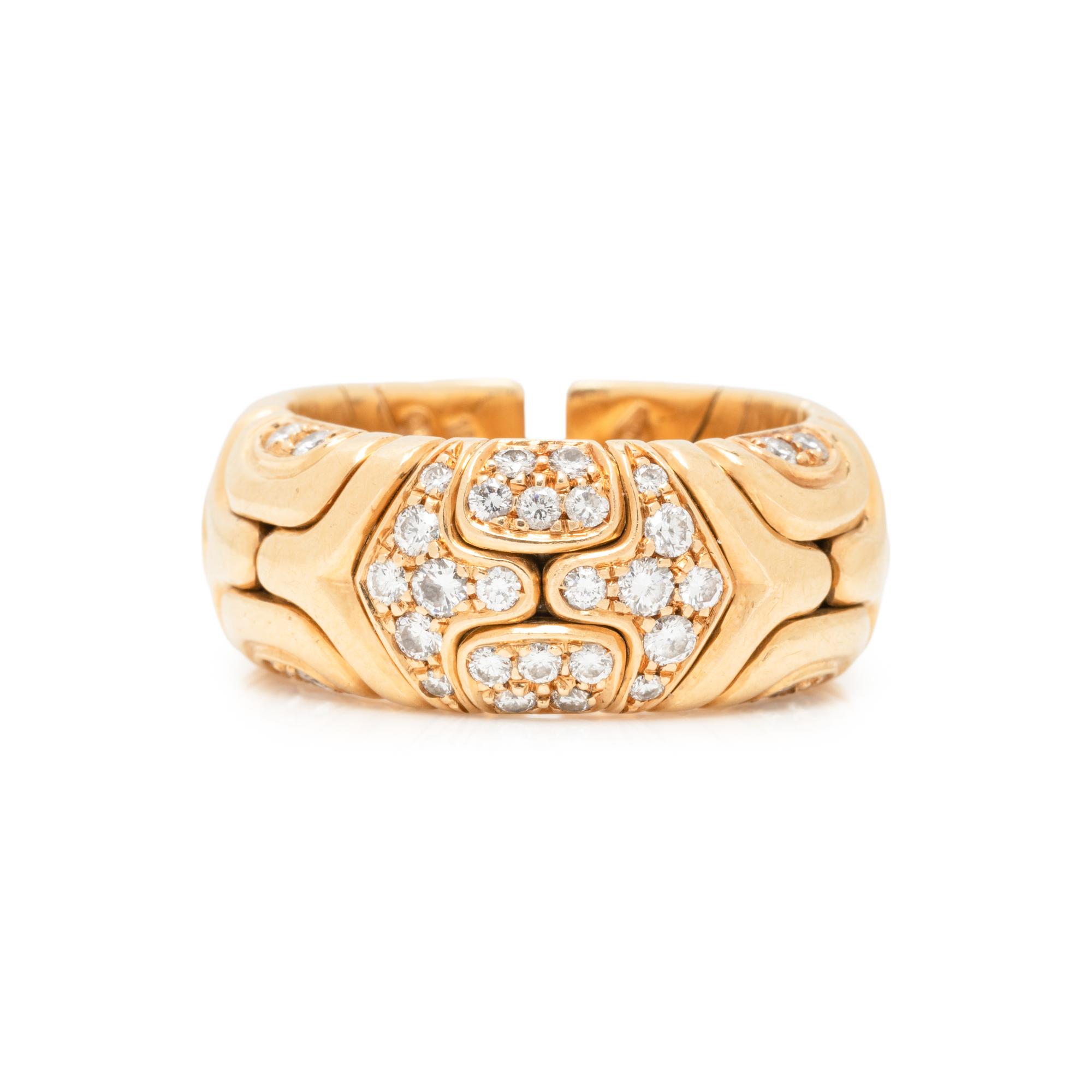 BULGARI, YELLOW GOLD AND DIAMOND 'PARENTESI' RING