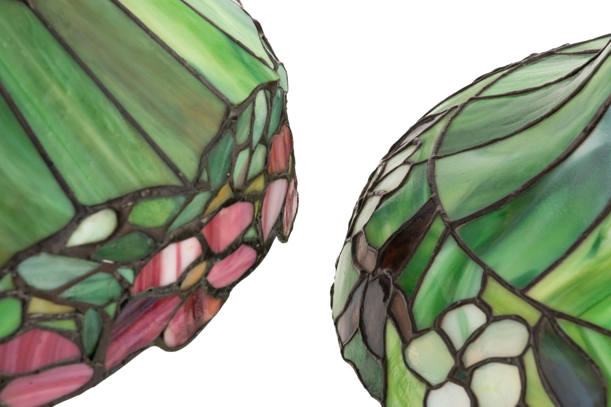 Two American Leaded Glass Lamps